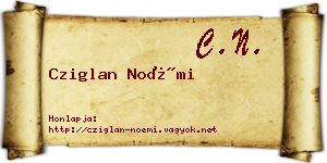 Cziglan Noémi névjegykártya